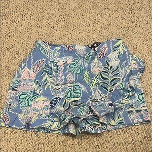 Lilly Pulitzer Blue and Green Skorts Tropical Print